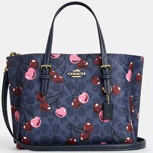 Coach Mollie 25 Tote - Denim & Cherry